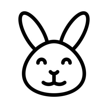 Mutlu gülümseyen tavşan yüzü, gözleri kapalı emoji.