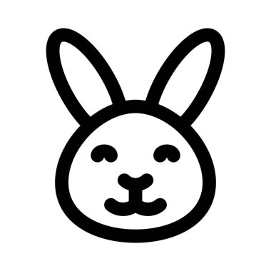 Mutlu gülümseyen tavşan yüzü, gözleri kapalı emoji.