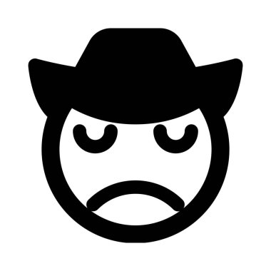 Sace yüz ifadeli kovboy şapkası.