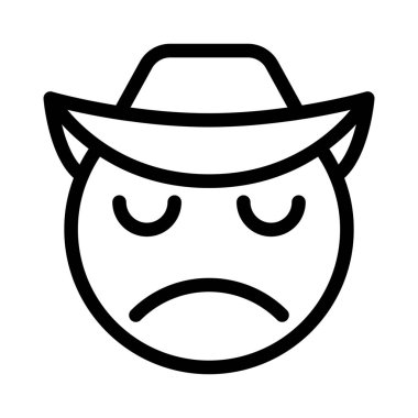 Sace yüz ifadeli kovboy şapkası.