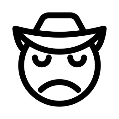 Sace yüz ifadeli kovboy şapkası.