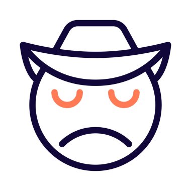 Sace yüz ifadeli kovboy şapkası.