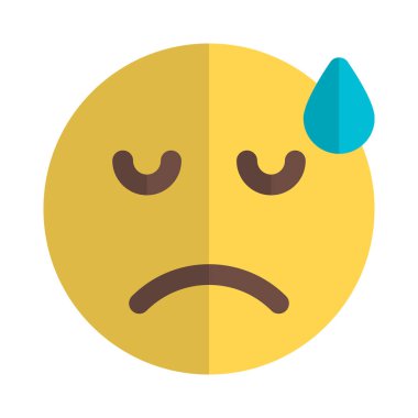 bir gözyaşı damlası ile üzgün yüz ifadesi