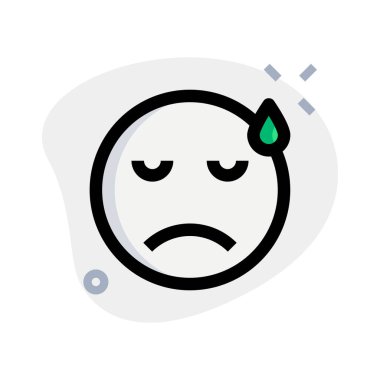 bir gözyaşı damlası ile üzgün yüz ifadesi