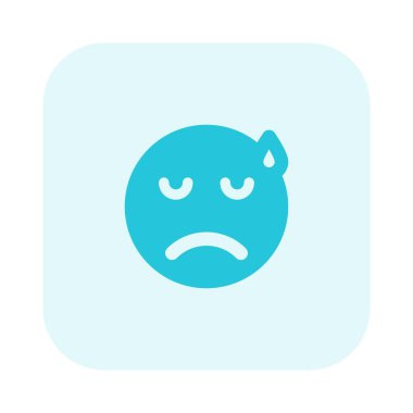 bir gözyaşı damlası ile üzgün yüz ifadesi