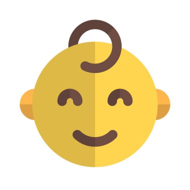 İnternet habercisi için gözleri kapalı gülümseyen bebek