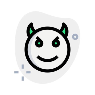 İnternet habercisinde boynuzlu gülümseyen şeytan