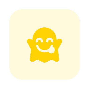 Gülümseyen, komik, korkunç, dilsiz bir hayalet.