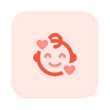 gülümseyen bebek kalp etrafında yüz ifadeleri