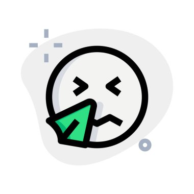 Hasta yüz ifadeleri mendille hapşırıyor, soğuk algınlığı belirtileri