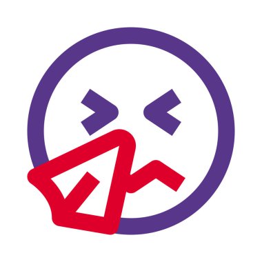 Hasta yüz ifadeleri mendille hapşırıyor, soğuk algınlığı belirtileri