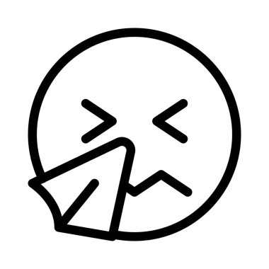 Hasta yüz ifadeleri mendille hapşırıyor, soğuk algınlığı belirtileri