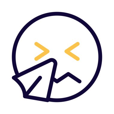 Hasta yüz ifadeleri mendille hapşırıyor, soğuk algınlığı belirtileri