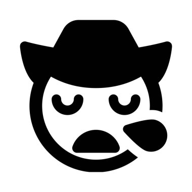 Yorgun ya da uykulu kovboy emojisi ile ter damlası