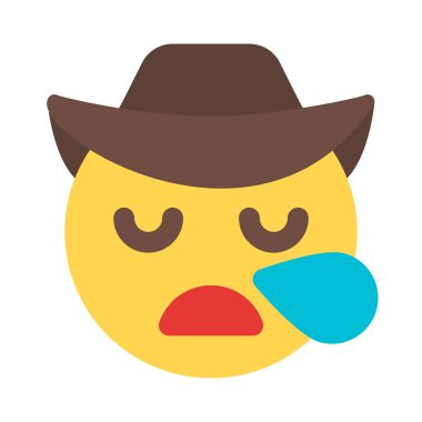 Yorgun ya da uykulu kovboy emojisi ile ter damlası
