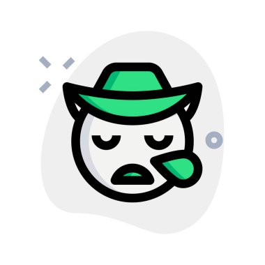 Yorgun ya da uykulu kovboy emojisi ile ter damlası