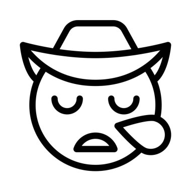 Yorgun ya da uykulu kovboy emojisi ile ter damlası