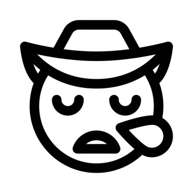 Yorgun ya da uykulu kovboy emojisi ile ter damlası