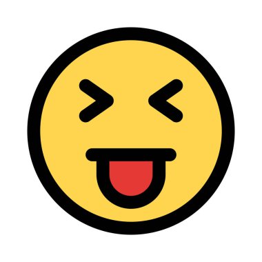 İnternette paylaşılan dil emojisi ile şaşı yüz.