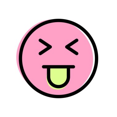 İnternette paylaşılan dil emojisi ile şaşı yüz.