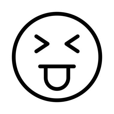 İnternette paylaşılan dil emojisi ile şaşı yüz.