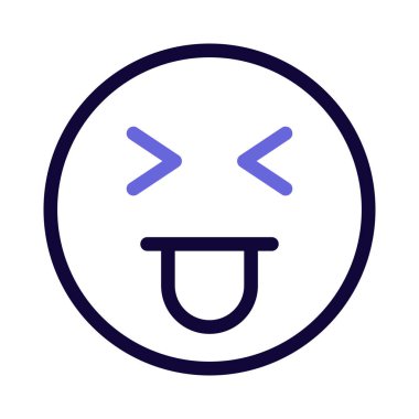 İnternette paylaşılan dil emojisi ile şaşı yüz.