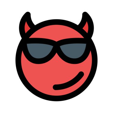 Boynuzları olan, güneş kremi sürmüş serin kötülük.