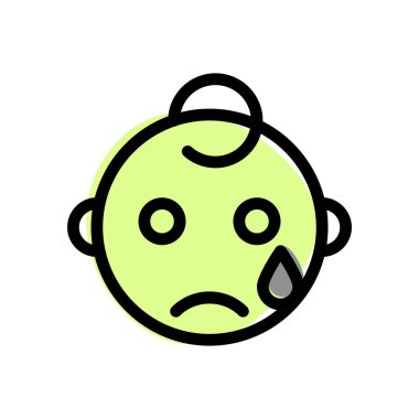 Üzgün bebek gözyaşı damlasıyla ağlıyor