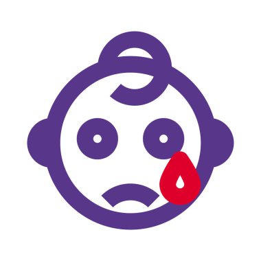 Üzgün bebek gözyaşı damlasıyla ağlıyor