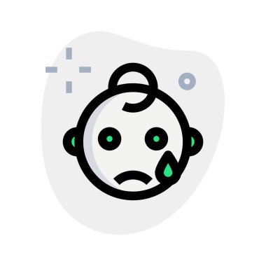 Üzgün bebek gözyaşı damlasıyla ağlıyor