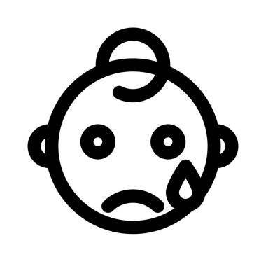 Üzgün bebek gözyaşı damlasıyla ağlıyor