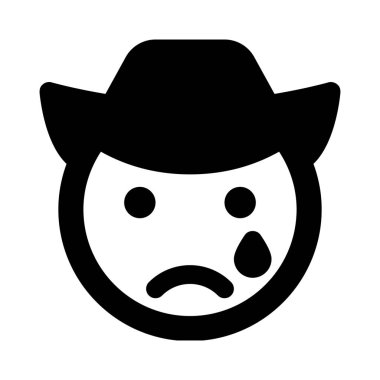 Ağlayan kovboyun yüzünden gözyaşları akıyor.