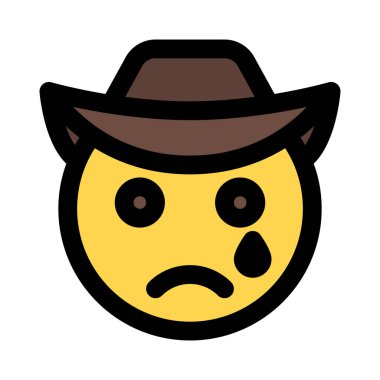 Ağlayan kovboyun yüzünden gözyaşları akıyor.