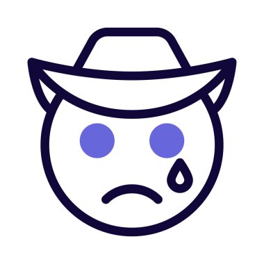 Ağlayan kovboyun yüzünden gözyaşları akıyor.