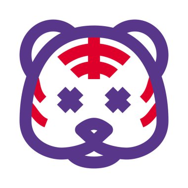 Nötr sahnede gözleri şaşı kaplan