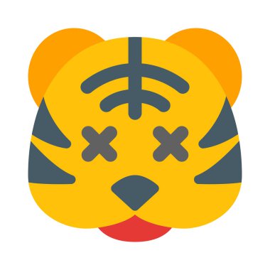 Nötr sahnede gözleri şaşı kaplan