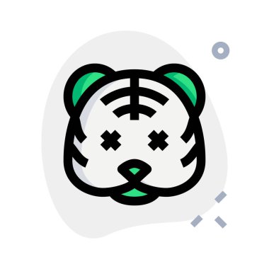 Nötr sahnede gözleri şaşı kaplan