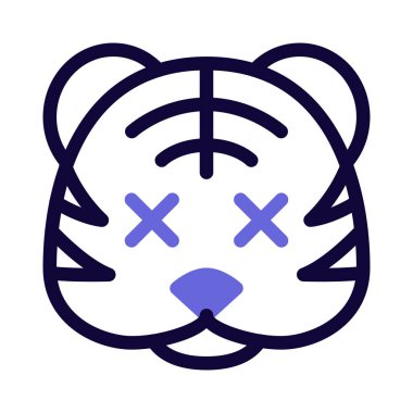 Nötr sahnede gözleri şaşı kaplan