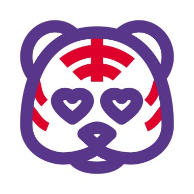 Âşık gözlü, romantik, mutlu kaplan.