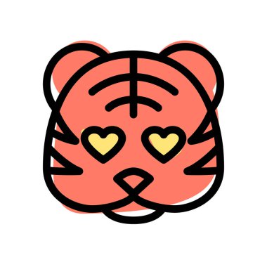 Âşık gözlü, romantik, mutlu kaplan.