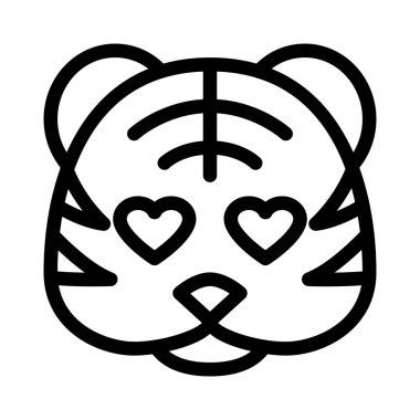 Âşık gözlü, romantik, mutlu kaplan.