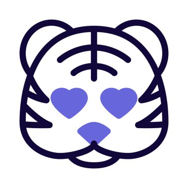 Âşık gözlü, romantik, mutlu kaplan.