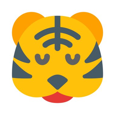 İzole bir yerde düşünceli kaplan ifadesi.