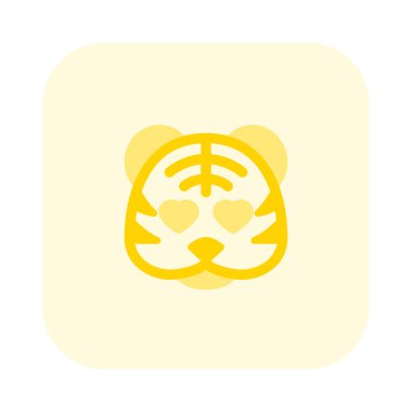 Âşık gözlü, romantik, mutlu kaplan.