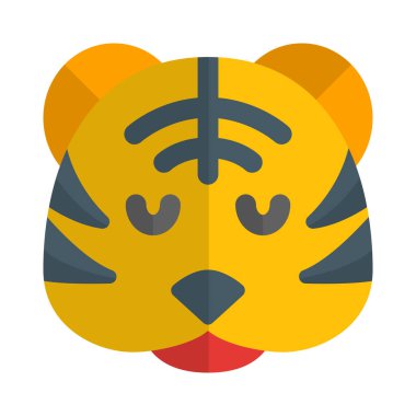 İzole bir yerde düşünceli kaplan ifadesi.