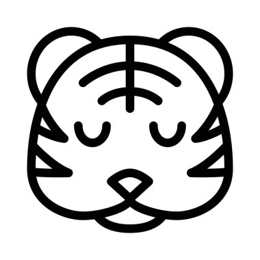 İzole bir yerde düşünceli kaplan ifadesi.