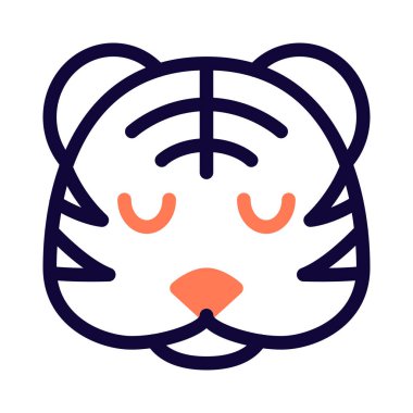 İzole bir yerde düşünceli kaplan ifadesi.