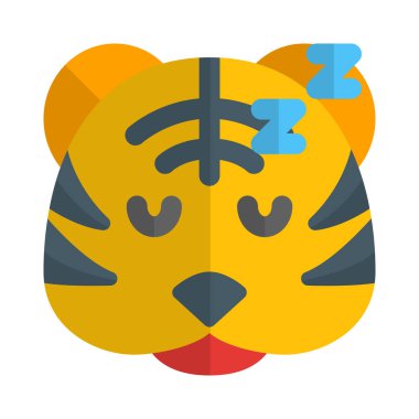 Uyuyan kaplan simgesi kuryede paylaşılan resimli gösterim