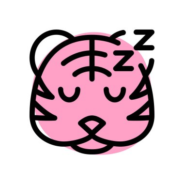 Uyuyan kaplan simgesi kuryede paylaşılan resimli gösterim