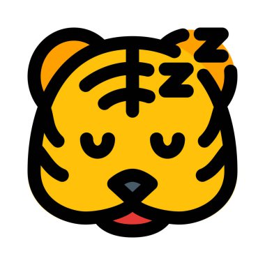 Uyuyan kaplan simgesi kuryede paylaşılan resimli gösterim